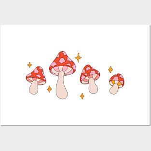 fly agaric mushrooms Posters and Art